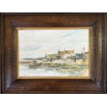 Gilmour & Dunn, Little Glasgow landing the catch, print in oak glazed frame. (h x 31 x l 22cm)