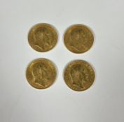 A four Edward VII gold sovereigns 1907. (4)