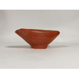 Aldo Londi for Bitossi, Incisioni a Pettine A red glazed pottery vase / vessel, circa 1960 - 1963,