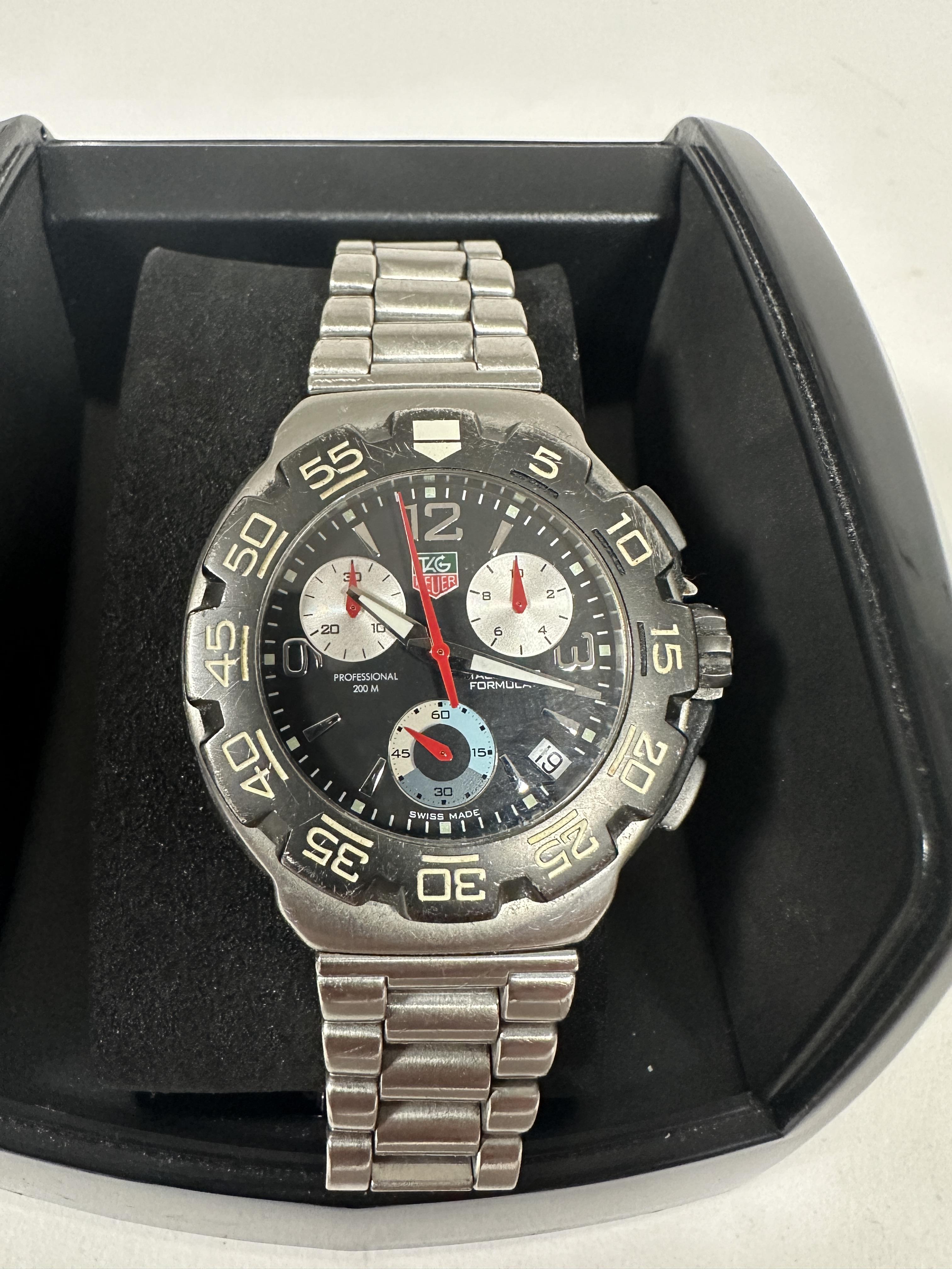 A gentleman's Tag Heuer Swiss quartz stainless steel Divers style chronograph sports watch with - Image 2 of 3
