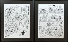 Tom Patterson Scottish,, Beano Cartoonist, set of six original Dennis The Menace hand drawn cartoons