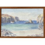 K H Wylie, shore scene, watercolour in oak glazed frame, signed bottom right. ( h x 16.5cm x l