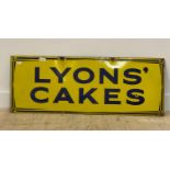A Lyons' cakes enamel sign, 123cm x 46cm