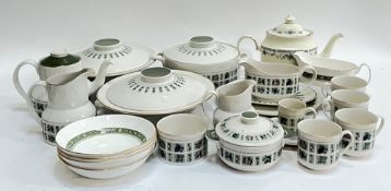 A Royal Doulton dinner/tea service comprising a teapot (h- 16cm, w- 22cm), a jug (h- 14.5cm), a