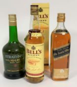 A collection of three blended Scotch whisky including a bottle of Bell's finest old Scotch whisky, a