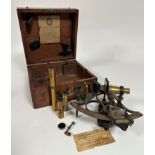 A John Parkes & Sons Liverpool Chronometer Makers to the Admiralty brass Sextant, Y 344 with