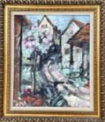Unknown artist, Blosson, oil on canvas, unsigned in gilt composition frame. (h x 59cm x l x 49)
