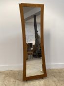 Tom Schneider Embrace range, a contemporary cherry wood cheval mirror of concave form H174cm, W62cm