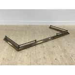 A Victorian style cast brass fire curb with rope twist gallery, aperture 164cm x 73cm