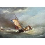 John A. Vanderliet (Dutch, 20th Century), Full Sail in Stormy Seas, signed lower left and dated