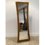 Tom Schneider Embrace range, a contemporary cherry wood cheval mirror of concave form H174cm, W62cm