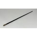 A Victorian Queen's Rifle Volunteers Brigade Royal Scots swagger stick with white metal top,