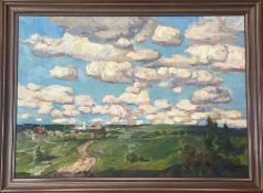 Antonov Sergey Georgievich (Russian 1932-2006), Summer Clouds, oil on panel in a stained ash