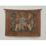 A mon Seul desir - A French style machine woven tapestry wall hanging of 16th century design,