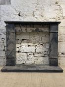A slate fire surround complete with hearth W143cm