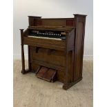 A late 19th / early 20th century oak cased Harmonium by Mason & Hamlin, Boston, 125cm, W122cm,