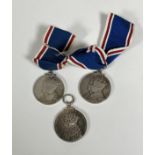 Jubilee and Coronation medals, 1935, George V Jubilee medal and two 1937 Coronation medals