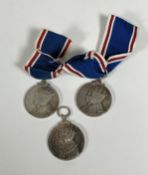 Jubilee and Coronation medals, 1935, George V Jubilee medal and two 1937 Coronation medals