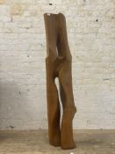 Unknown Artist - a large carved oak floor sculpture of abstract form, second half of the 20th