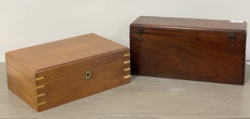 A 19th century walnut lidded box with void interior H18cm, W36cm together with a 20th century