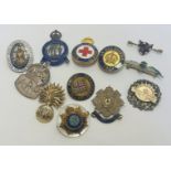 British lapel badges and sweetheart brooches including H.A.C. R.F.C. anti-German Union, War