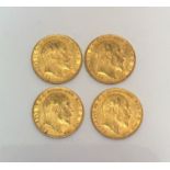 A set of four Edward VII gold sovereigns 1907 ,31.98g (4)