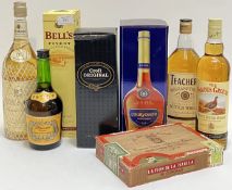 A group of spirits to include; a 70cl bottle of Bells finest Scotch whisky; a 70cl bottle of