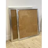 A pair of silver painted picture frames (75cm x 91cm) together with another pair of picture