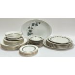 A mixed lot of tableware comprising a Royal Doulton 'Rondelay' part-service of six plates (w- 27cm),