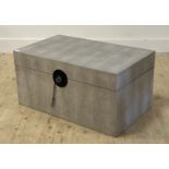 Oka, A contemporary blanket box, covered in faux shagreen H39cm, W78cm, D47cm