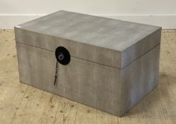 Oka, A contemporary blanket box, covered in faux shagreen H39cm, W78cm, D47cm