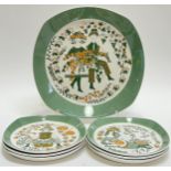 A set of Figgjo Flint 'Sicilia' design ceramic dishes decorated with various printed figures against