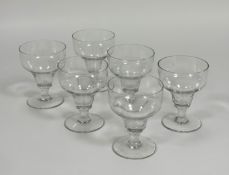 A set of six glass rummers (h-15cm) (no chips or cracks) (6)