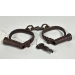 British Hiatt police handcuffs in steel with original key