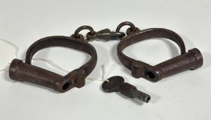 British Hiatt police handcuffs in steel with original key