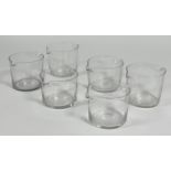 A set of six double lipped glass rinsers (w-14cm h-9cm) (no chips or cracks) (6)