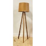 Tom Raffield, A Helix lamp standard, steam bentwood shade on three splayed walnut supports (