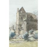 Unknown artist, Castle ruins, watercolour on paper. (36cmx21cm)