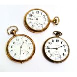 An American Howard of Boston open face gilt metal pocket watch with enamel dial and Arabic