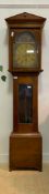 A 19th century and later stained pine and mahogany longcase clock
