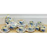 A Mason's Ironstone Regency pattern tea/coffee service with transfer printed floral design