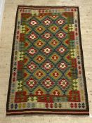 A Maimana kilim rug of all over geometric design, 250cm x 148cm