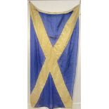 A large linen St Andrews Cross/Saltire Sottish flag (l- 210cm, w- 110cm)