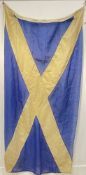 A large linen St Andrews Cross/Saltire Sottish flag (l- 210cm, w- 110cm)