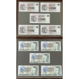 A framed set of five Royal Bank of Scotland £1 notes issued 8th December 1992 togther with a