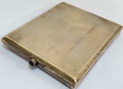 A Continental 935 marked silver/argentium cigarette case with blue pusher, engine turned pattern and