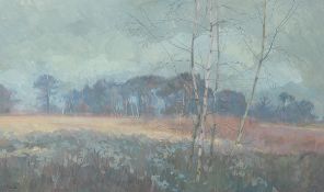 Irene Halliday (Scottish, b.1931), Birch Trees, High Bracken, signed lower left, gouache, in a