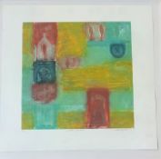 Gayle Robinson (Scottish), Garden Structure v/e on handmade paper, in a line finished box glazed