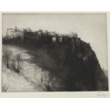 R.J.Mathews "Edinburgh Castle", print etching signed pencil bottom right (paper A.P. label verso) in