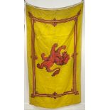 A Scottish Royal Standard linen flag with rampant lion (l- 210cm, w- 115cm)